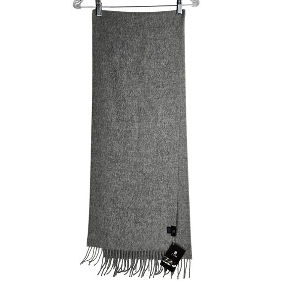 Tumi NWT Baby Alpaca Gray Fringed Scarf  New with Tags #817 - Picture 1 of 4